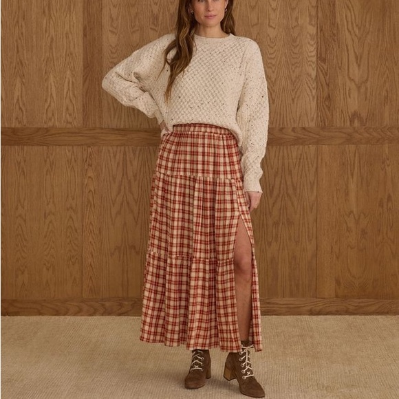 Rylee + Cru Dresses & Skirts - Rylee & Cru Heidi Midi Skirt in Red Plaid